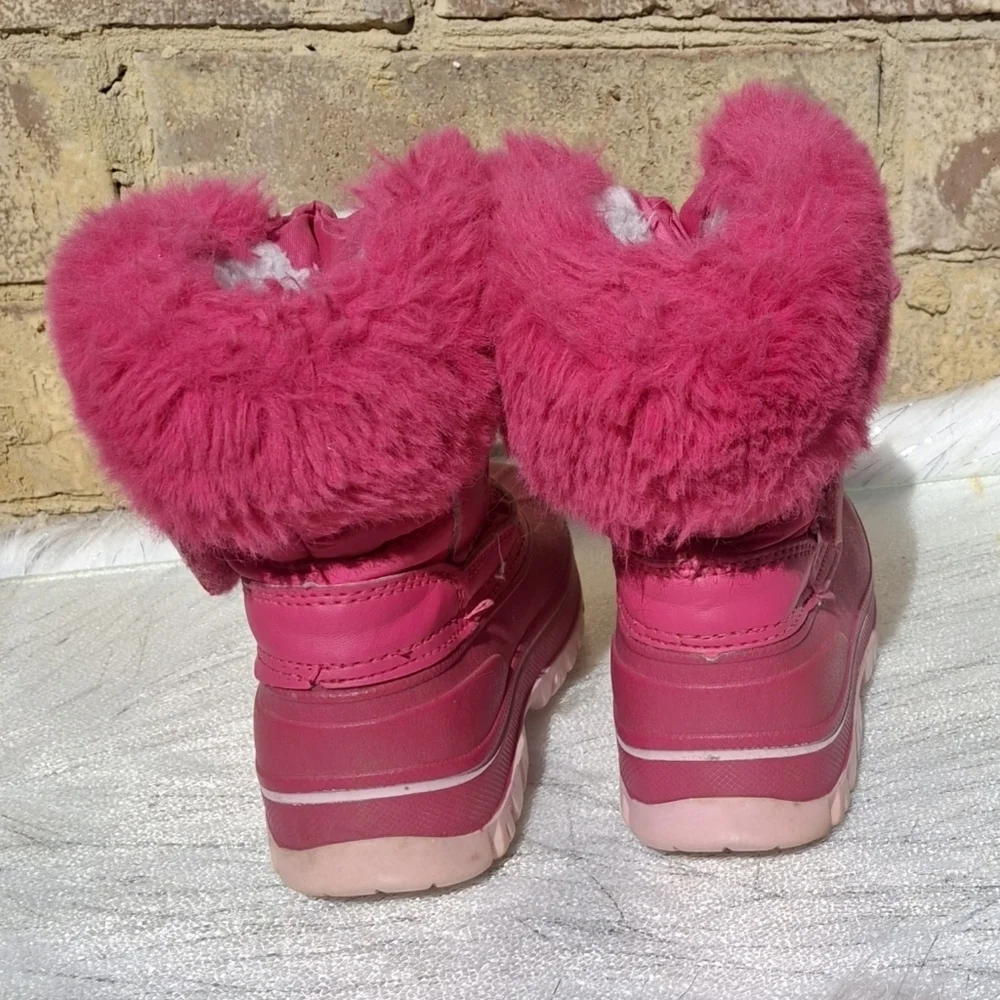 Nova Mountain Youth Pink Faux-Fur Sherpa Waterproof Winter Boots   Size 9 Kids